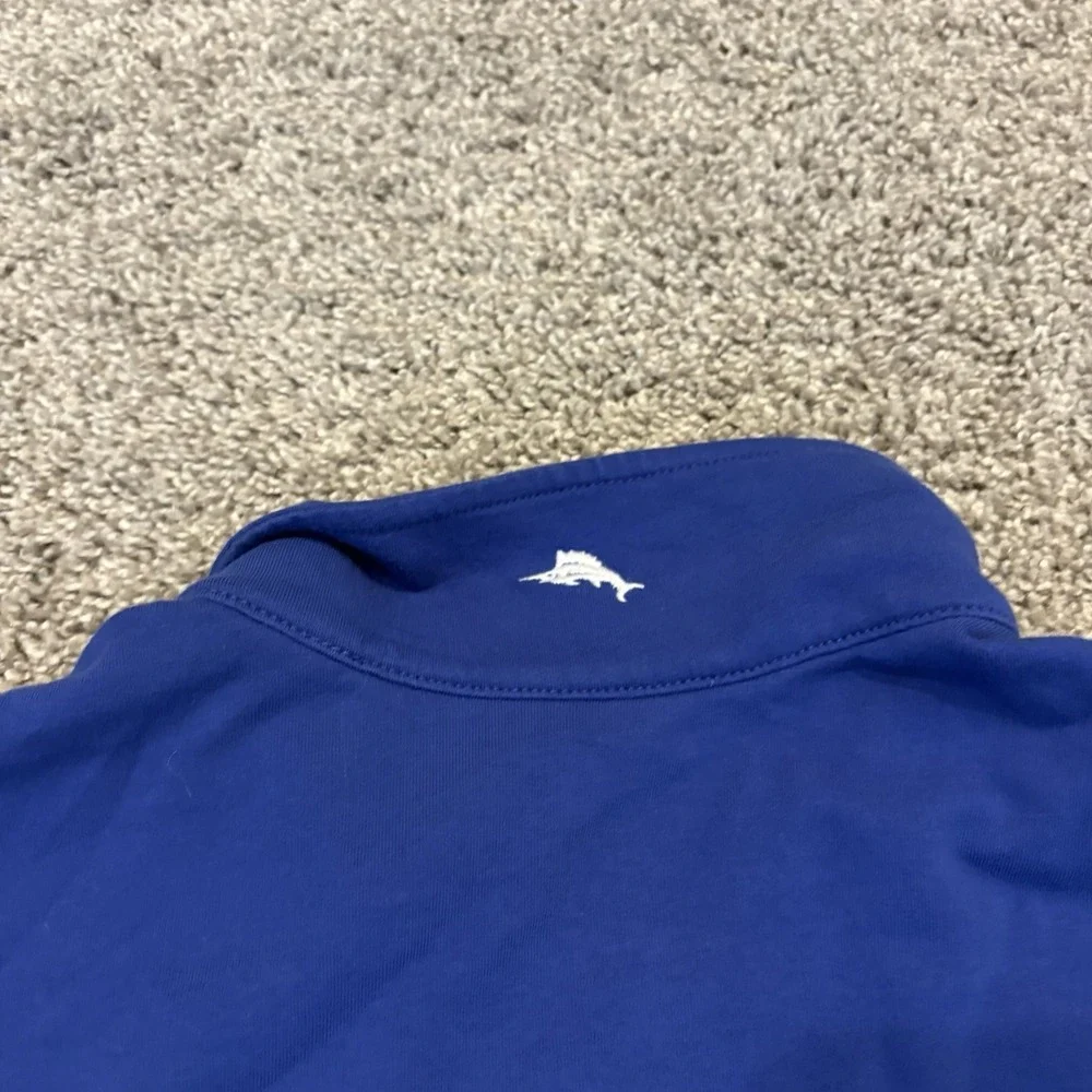 Tommy Bahama Bungalow Colts Medium Blue 1/4 Zip Embroidered Logo Football NFL